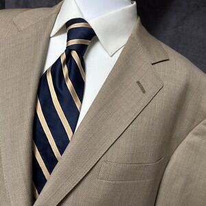 Lombardo Sport Coat 46/48S Tan Wool Silk Birdseye Enzo Blazer Jacket Canada